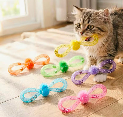 2 x Colourful Bowknot Cat Toys Soaked In “The Nip!”