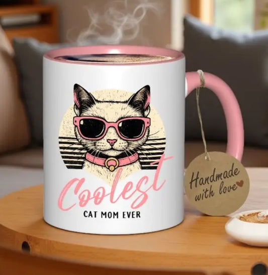 Coolest Cat Mum Ever Pink Mug