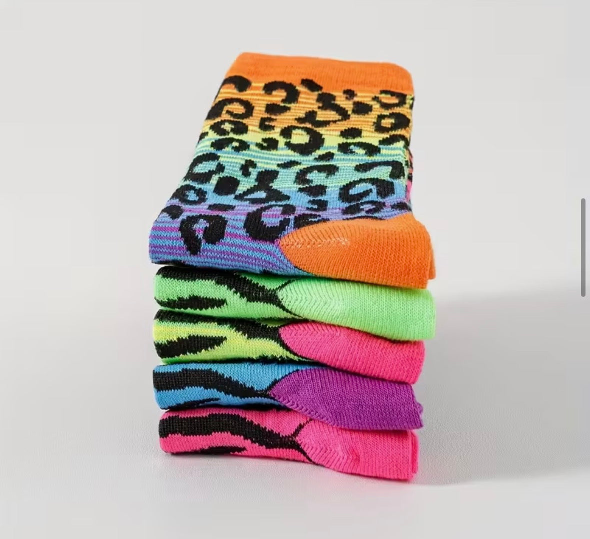 Acid Animal Print Socks