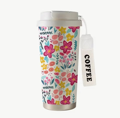 Floral Thermal Drinking Travel Cup