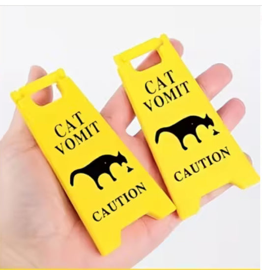 Cat Vomit Warning Sign