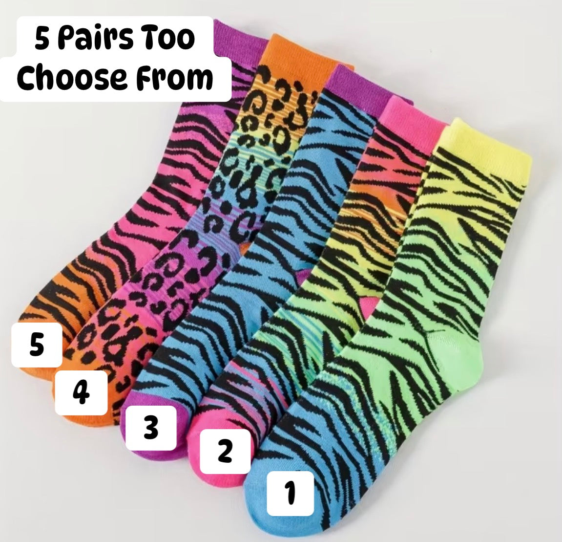 Acid Animal Print Socks