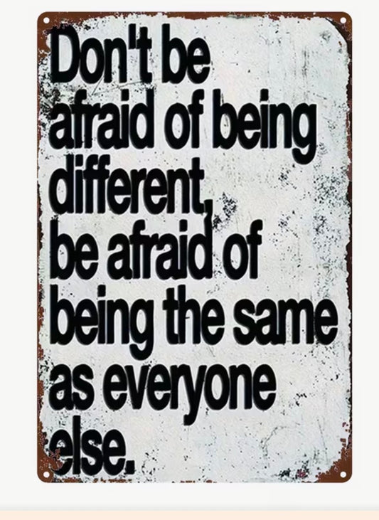 Be Different Vintage Metal Wall Decor Sign