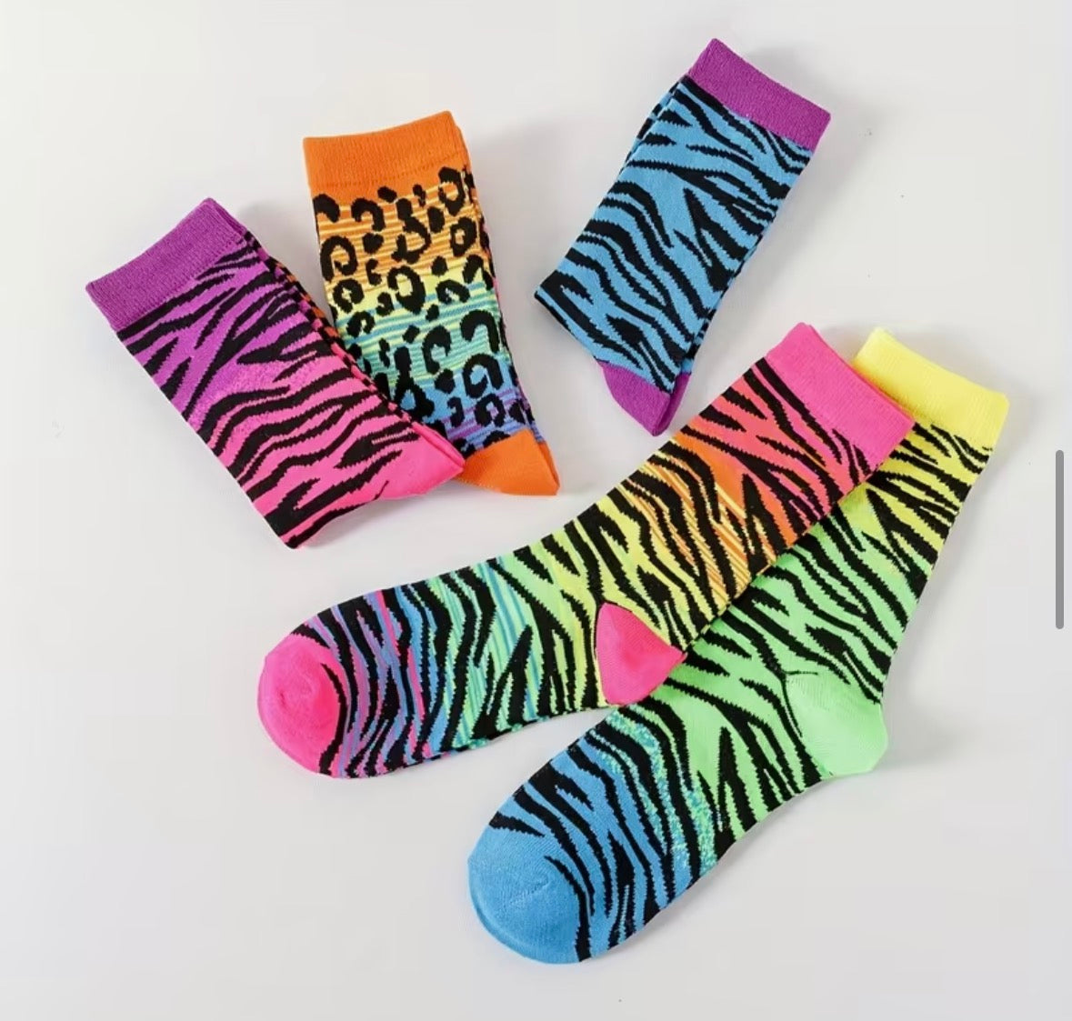 Acid Animal Print Socks