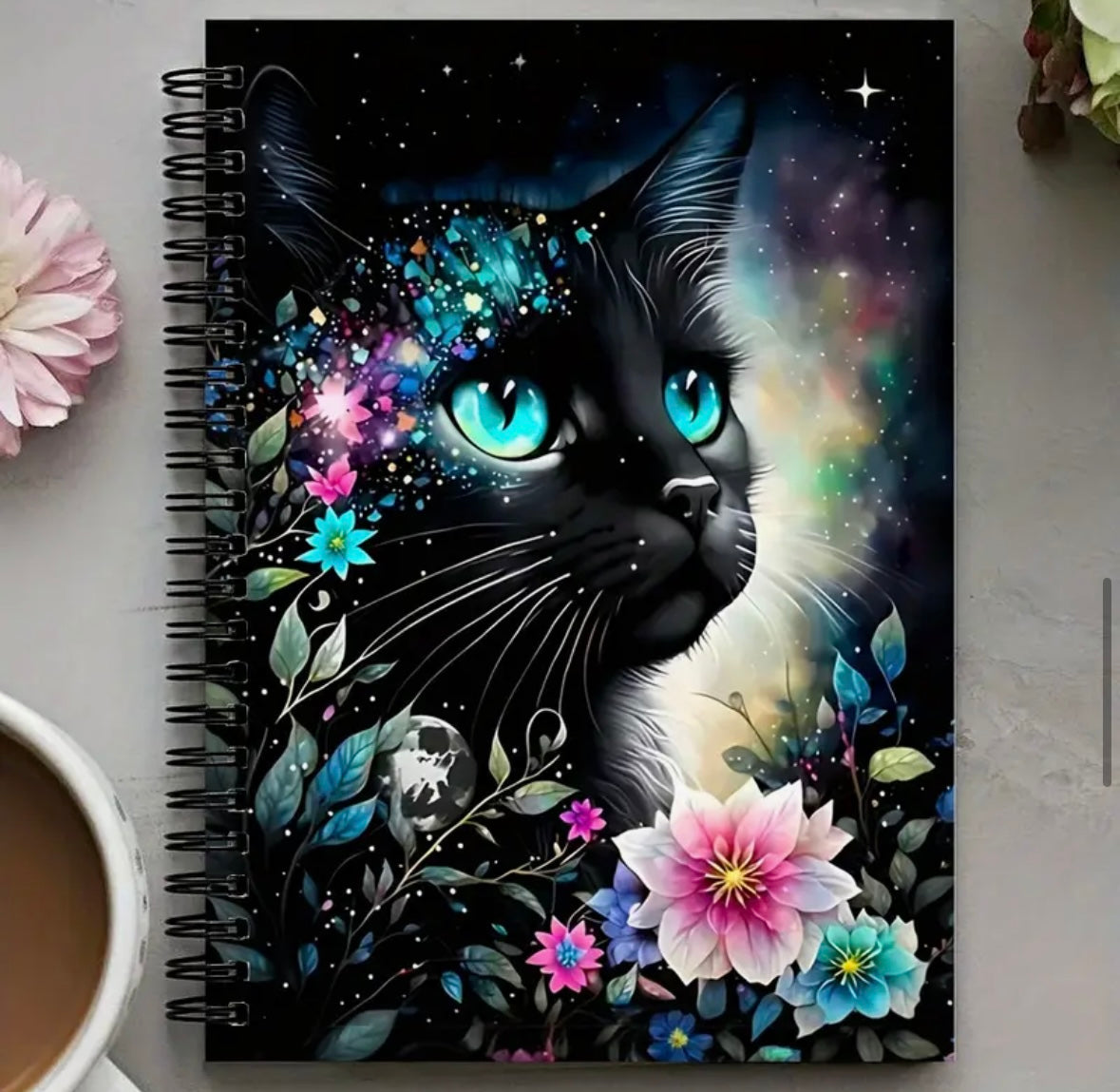 Magical Black Cat Print Note Books