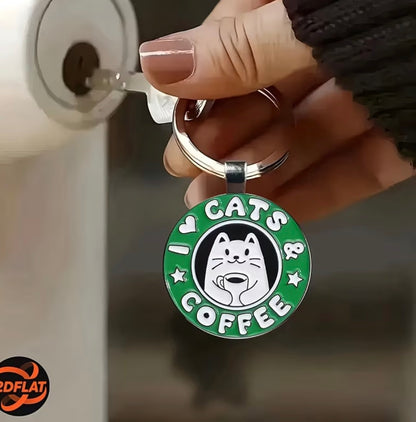Cats & Coffee Keyring