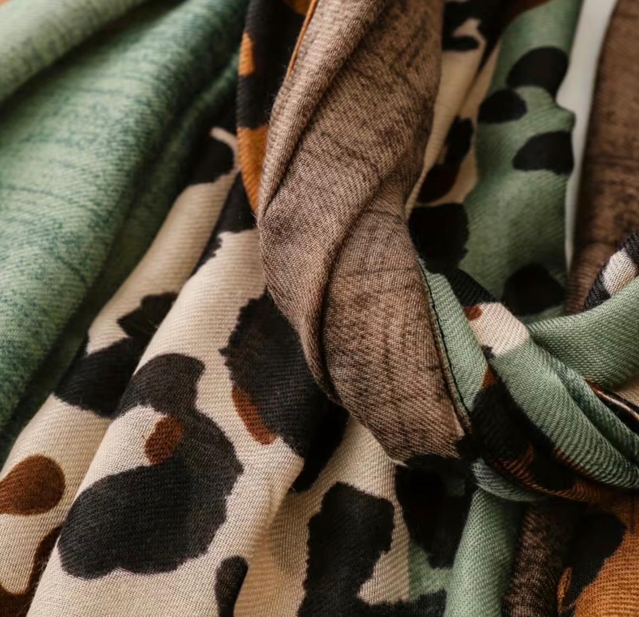 Leopard Print Mix Winter Scarf