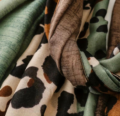 Leopard Print Mix Winter Scarf