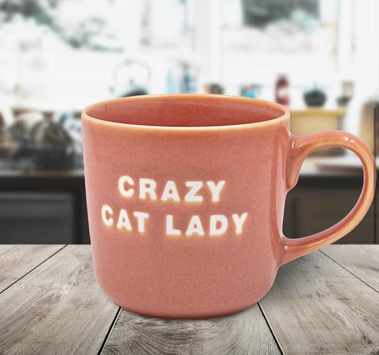 Cute Pink Crazy Cat Lady  Mug