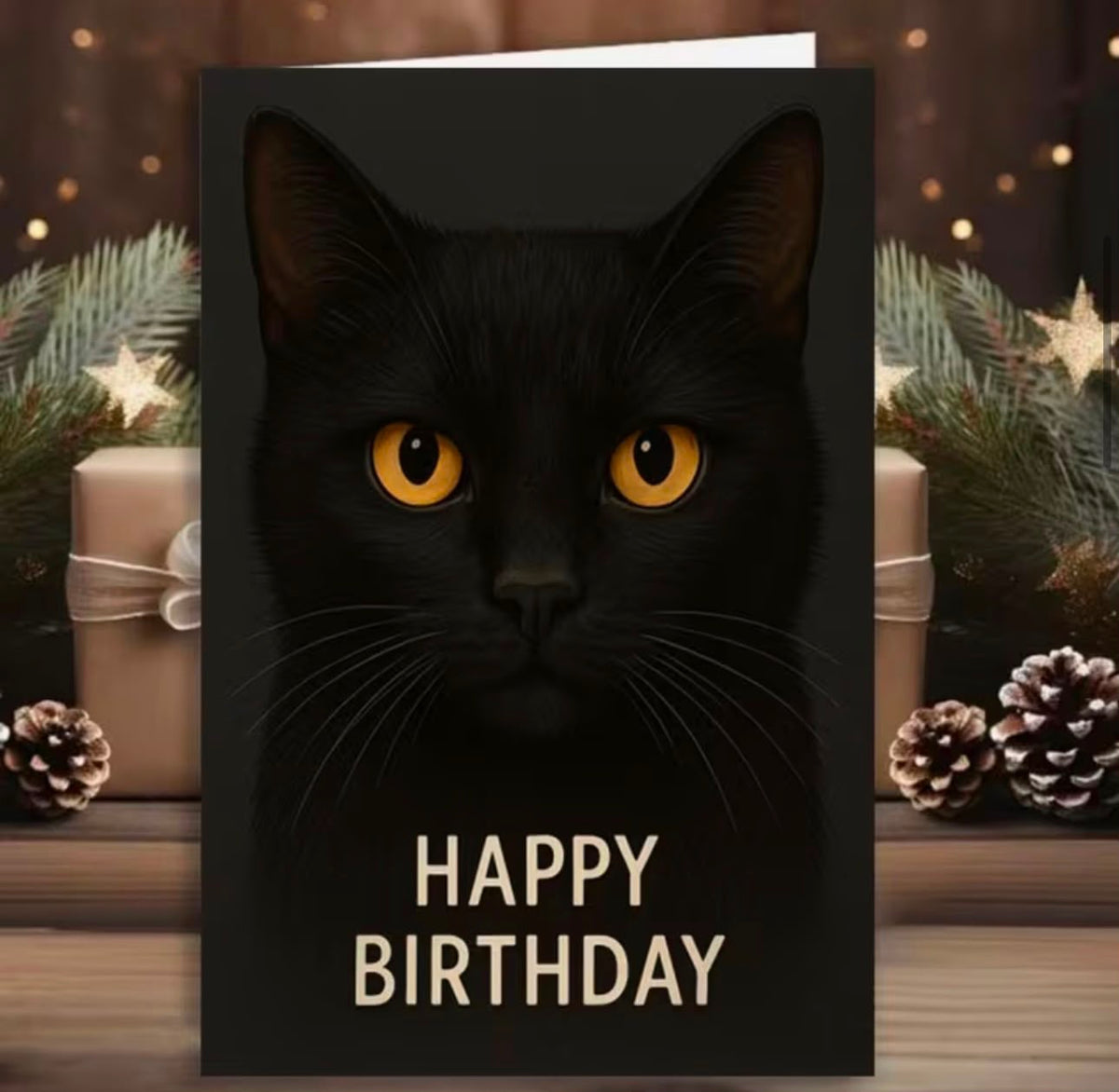 Black Cat Birthday Card