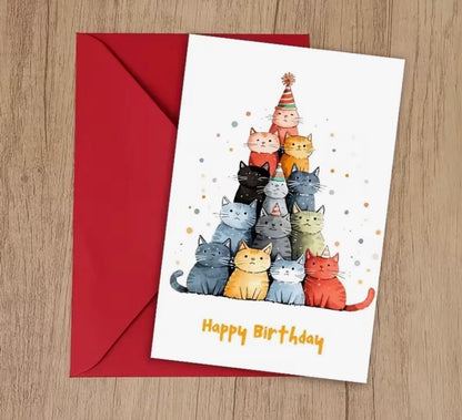 Cute Cat Birthday Card