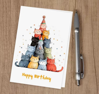 Cute Cat Birthday Card