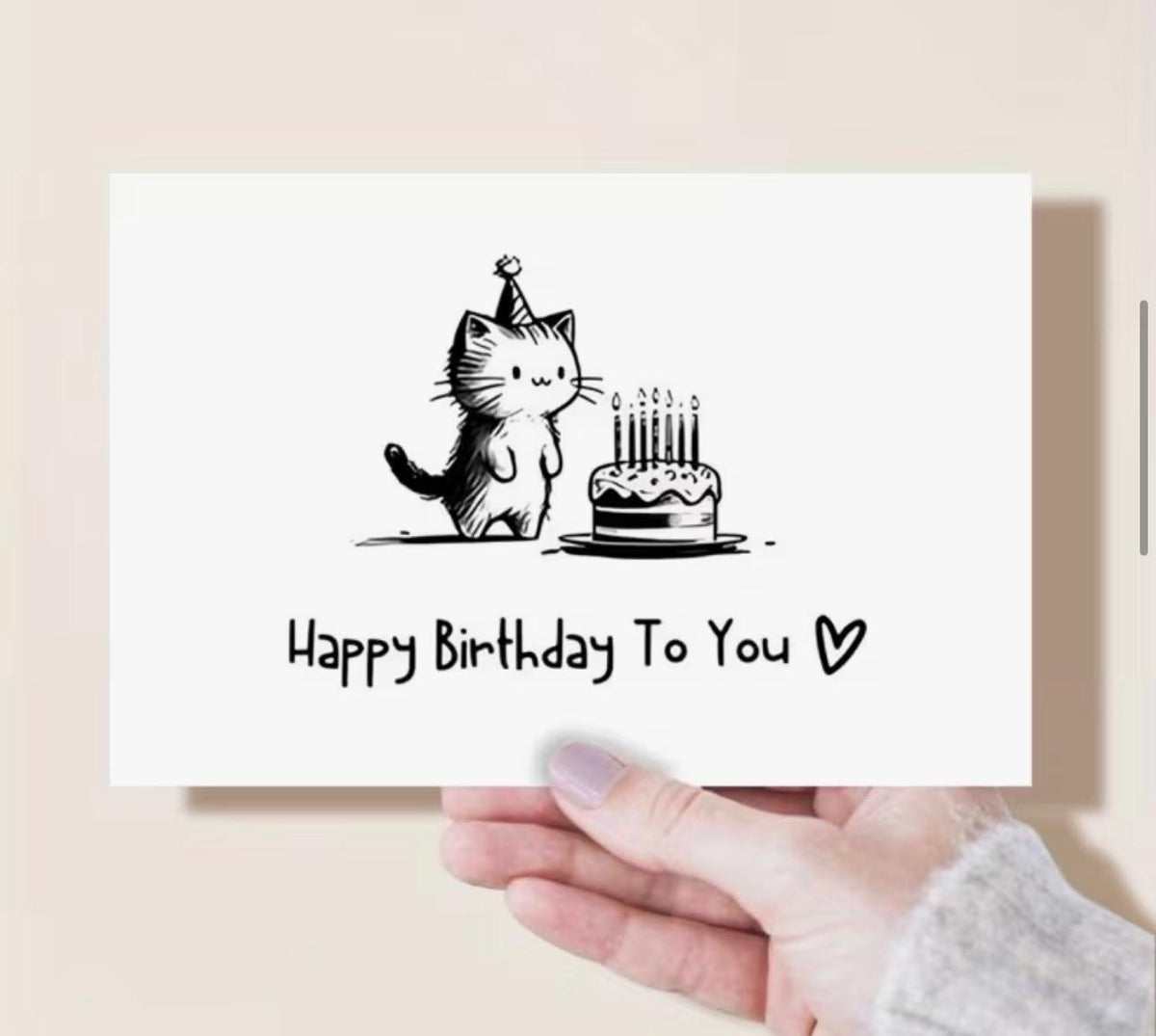 Simple Cat Birthday Card