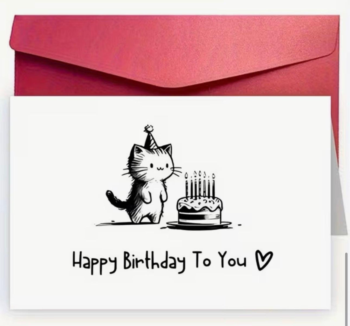 Simple Cat Birthday Card