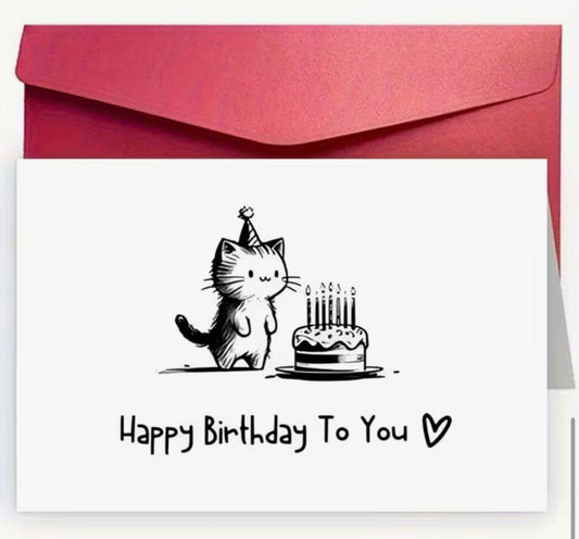 Simple Cat Birthday Card