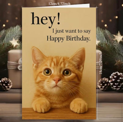 Ginger Cat Birthday Card