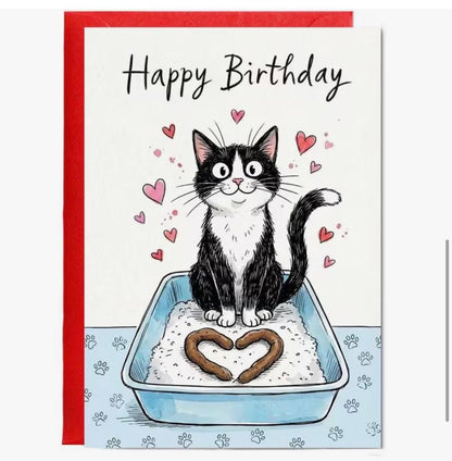 A6 Funny Cat Birthday Card
