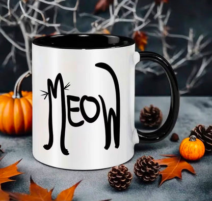Meow Cat Graphic Printed Coffee Mug