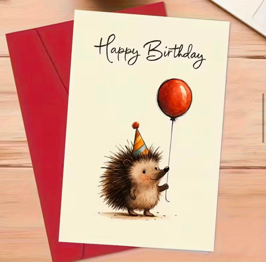 Cute Hedgehog Birthday Card