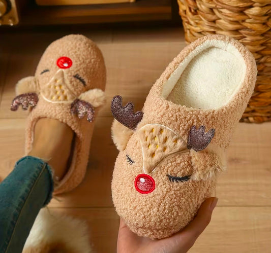 Reindeer Christmas Slippers