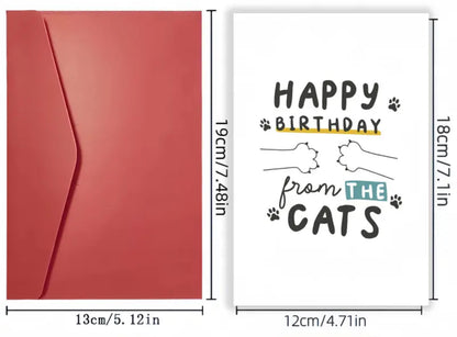 Greetings Card From The Cats Birthday Card