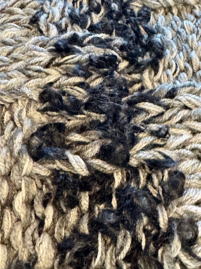 Hand Knitted Multi Coloured Snuggle Blanket Bed Throw In Grey & Black