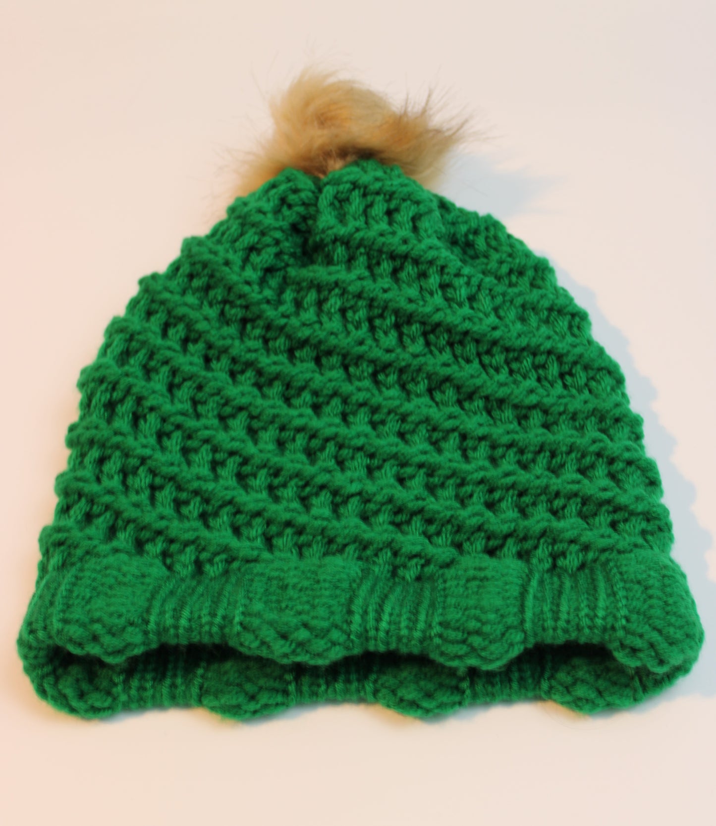 Multi Coloured Knitted Faux Fur Bobble Hats