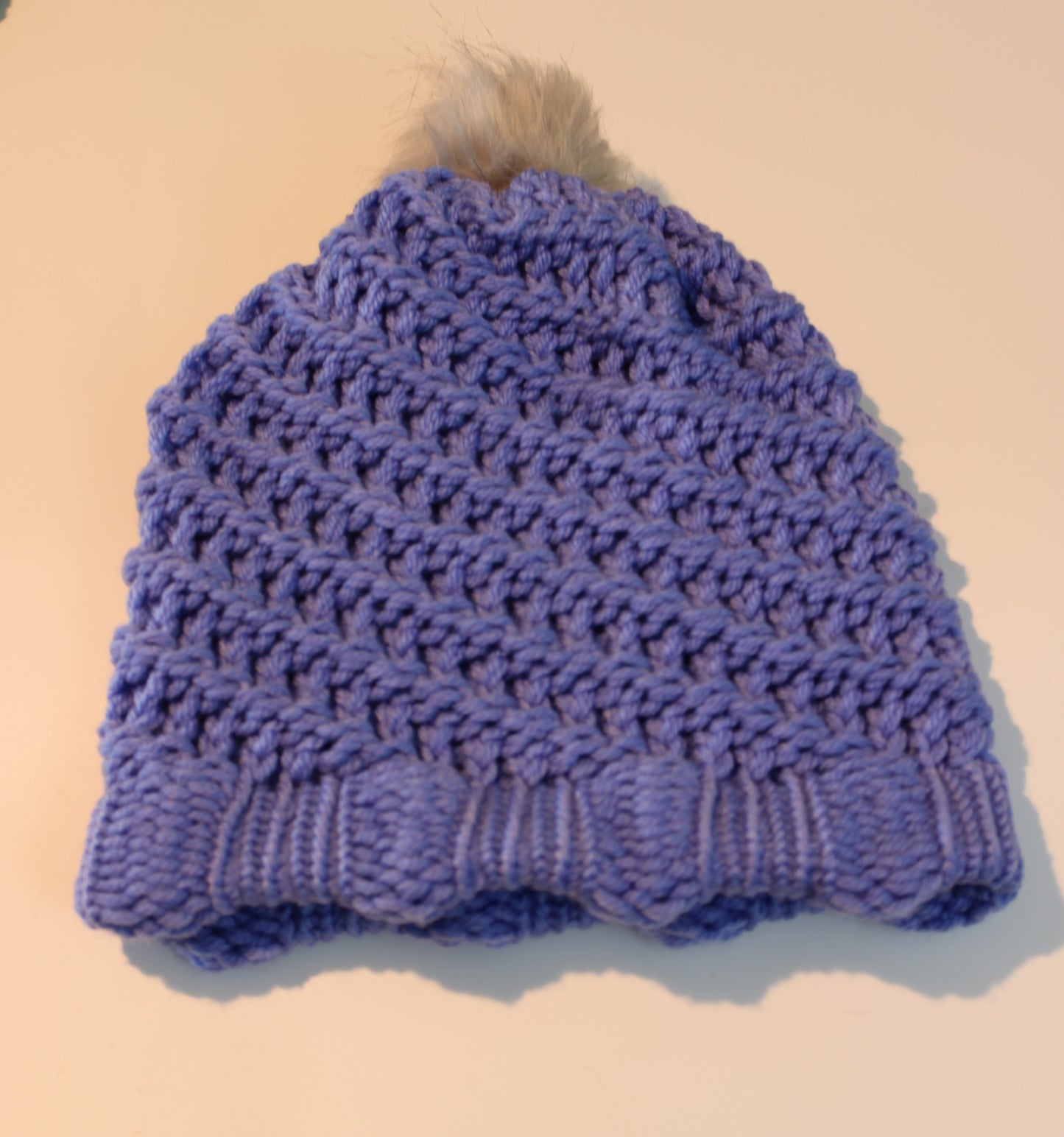Multi Coloured Knitted Faux Fur Bobble Hats