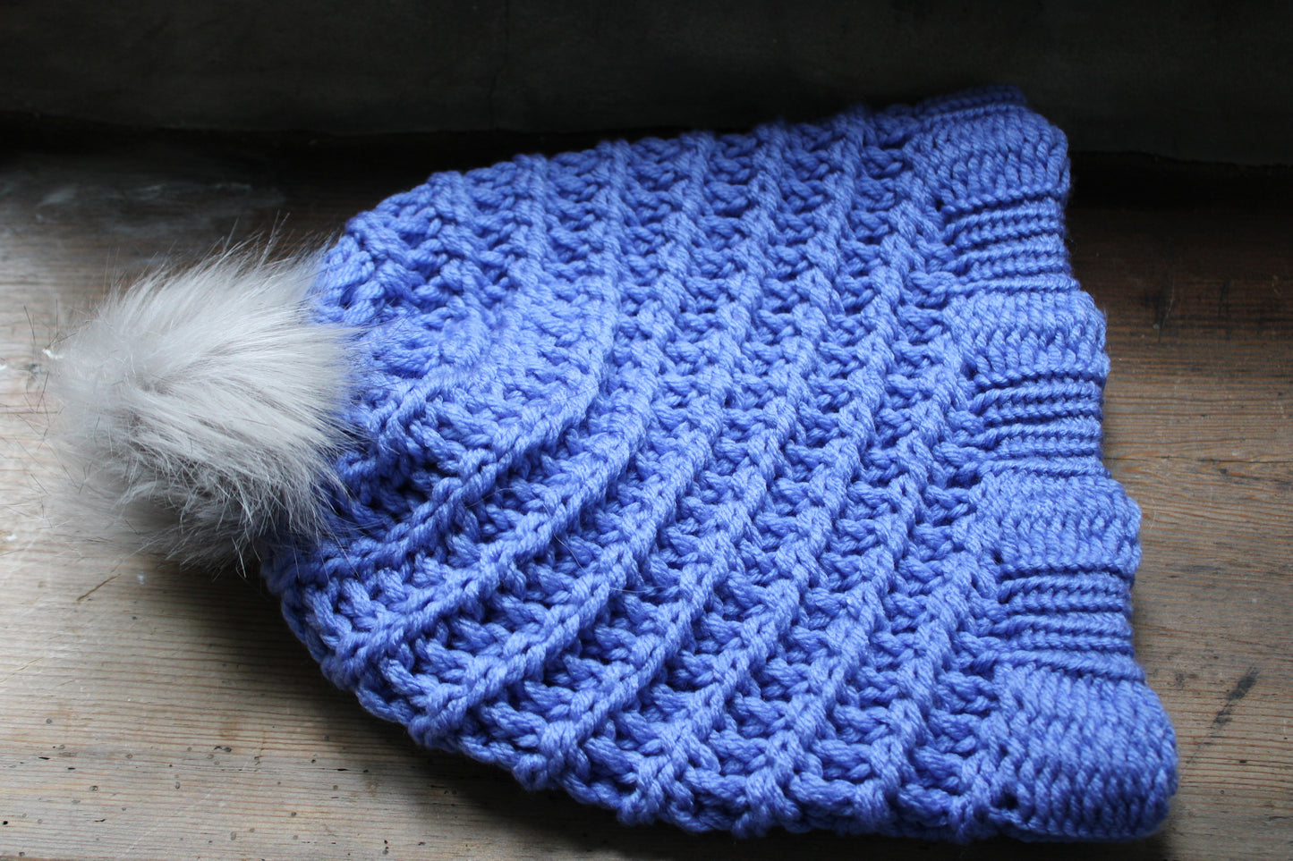 Multi Coloured Knitted Faux Fur Bobble Hats