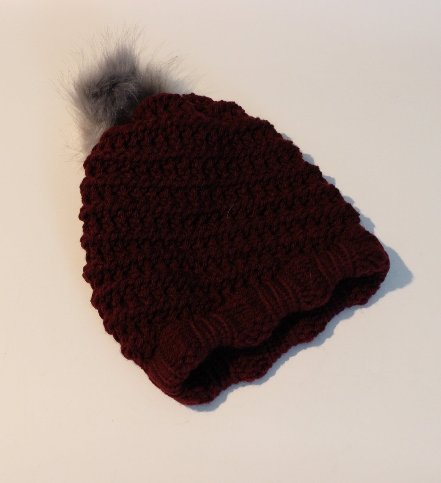 Multi Coloured Knitted Faux Fur Bobble Hats