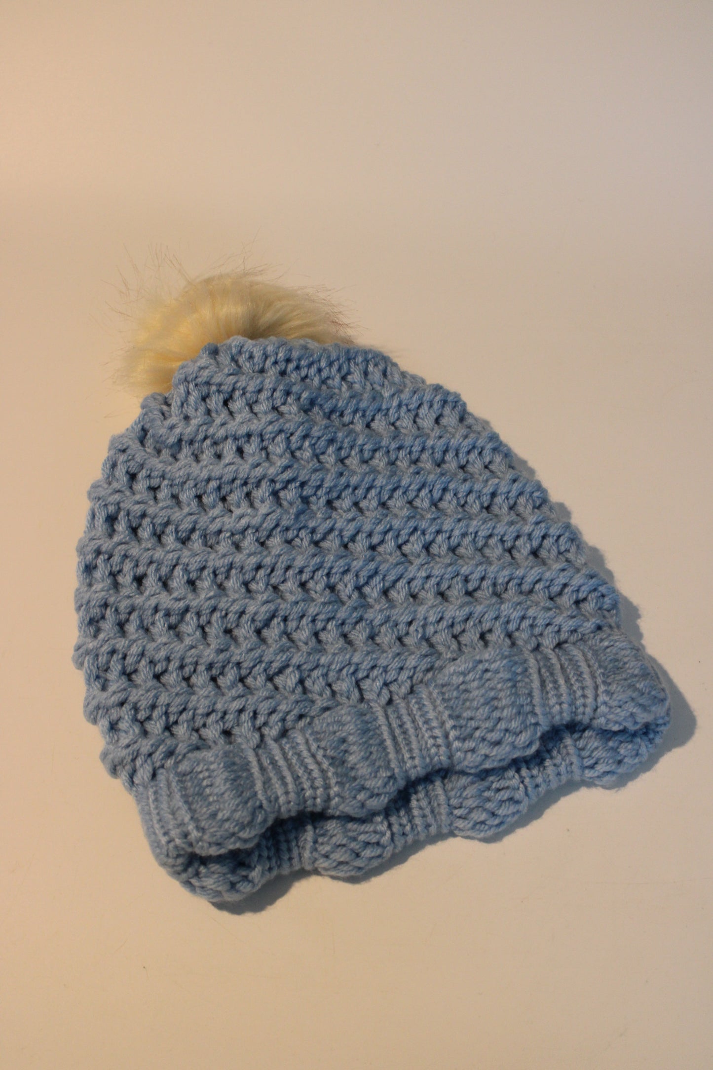Multi Coloured Knitted Faux Fur Bobble Hats
