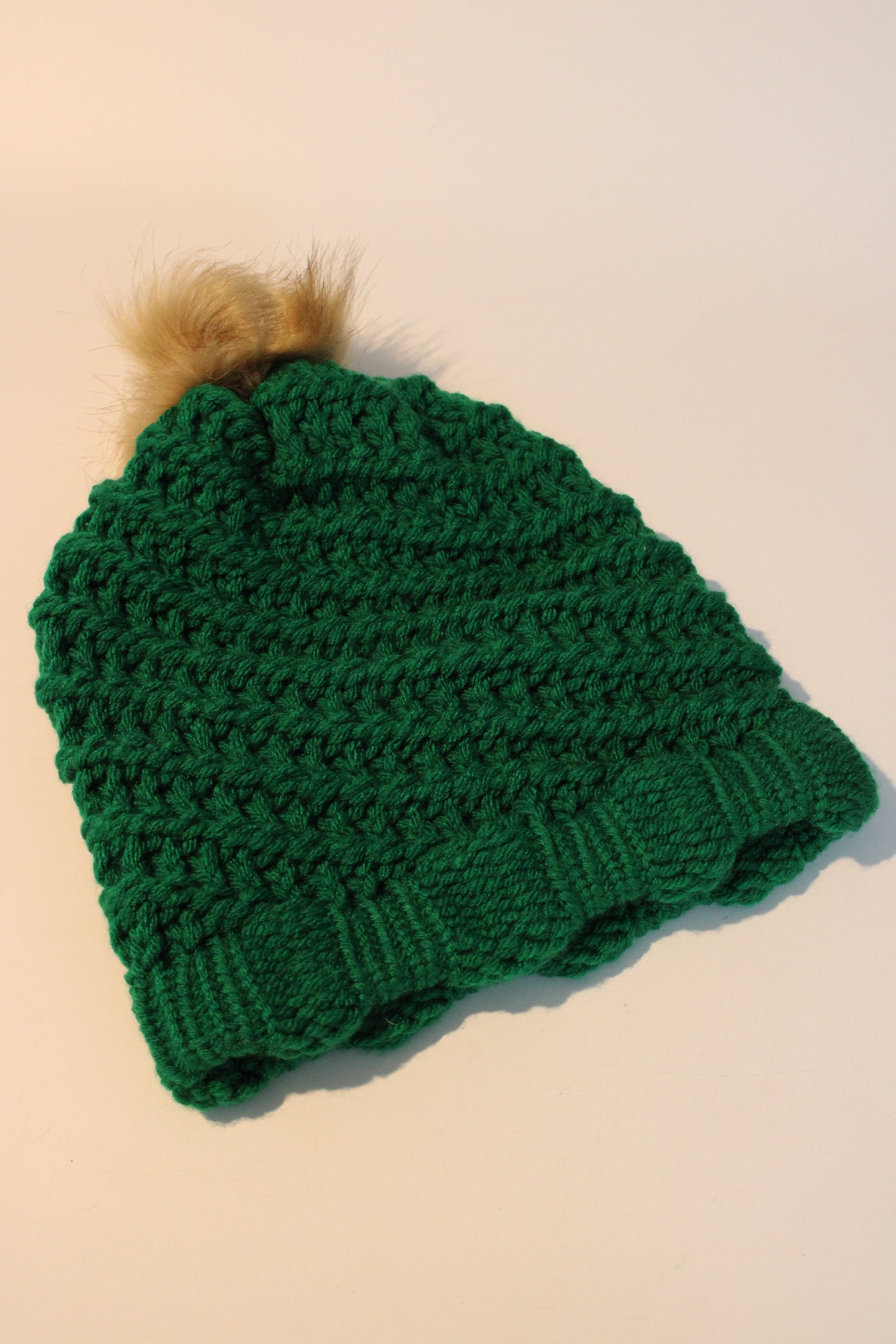 Multi Coloured Knitted Faux Fur Bobble Hats