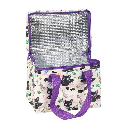 Cute and Creepy Black Cat Print Lunch Bag