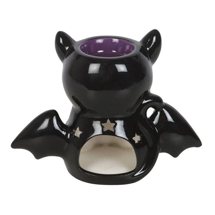 Cute and Creepy Gothic Bat Cat Oil Burner and Wax Warmer