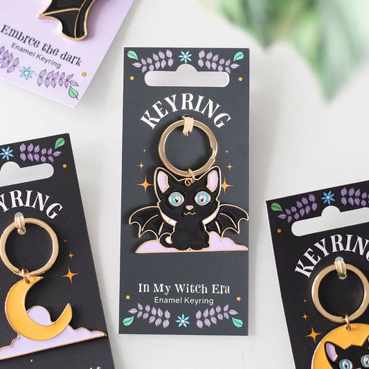 In My Witch Era Gothic Bat Cat Keyring