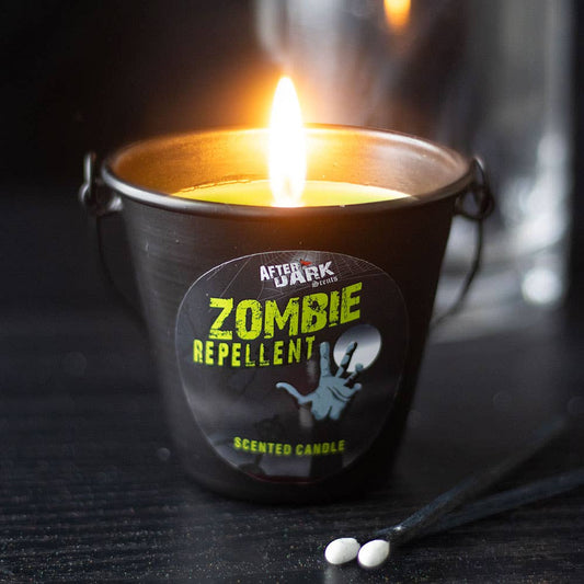 Zombie Repellent Gothic Halloween Candle Bucket