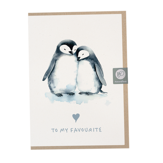 Cute Penguin Valentine Card for Partner