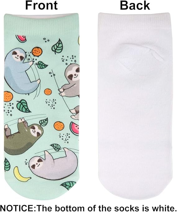 Crazy Colourful Sloth Ankle Socks