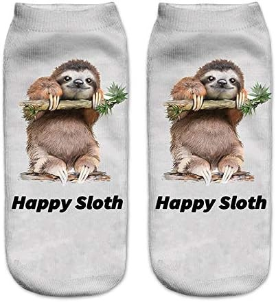 Crazy Colourful Sloth Ankle Socks