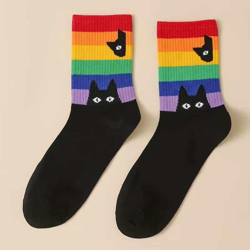 Rainbow Cat Socks