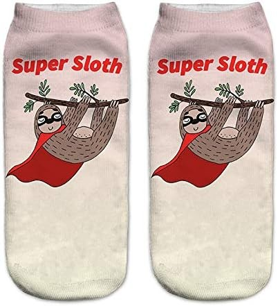 Crazy Colourful Sloth Ankle Socks