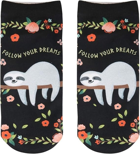 Crazy Colourful Sloth Ankle Socks